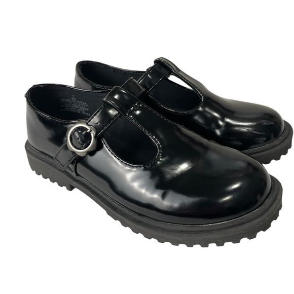 Old Navy Girls Platform Mary Jane Black Shoes with Buckles Size 1 - Picture 1 of 11